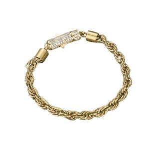 Pulsera Acero Salomónico con Circonitas 20 cm