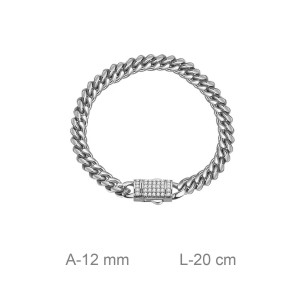 Pulsera Acero con Circonitas 20 cm 2