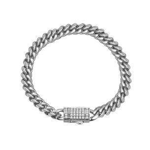 Pulsera Acero con Circonitas 20 cm