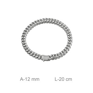 Pulsera Acero con Circonitas 20 cm 2