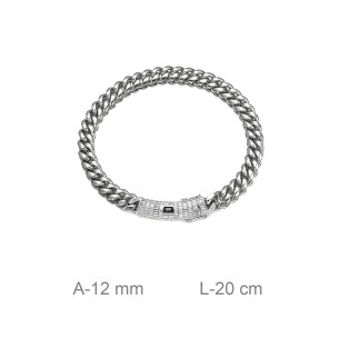 Pulsera Acero con Circonitas 20 cm 2