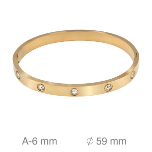 Pulsera Acero Dorado con Circonitas 2