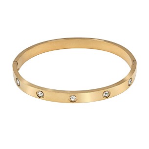 Pulsera Acero Dorado con Circonitas