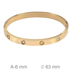 Pulsera Acero Dorado 4 Circonitas 2