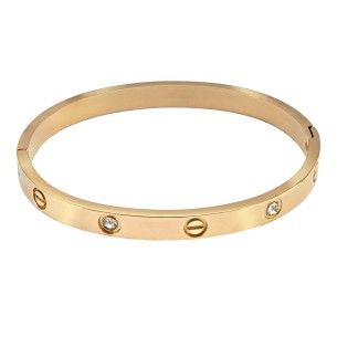 Pulsera Acero Dorado 4 Circonitas